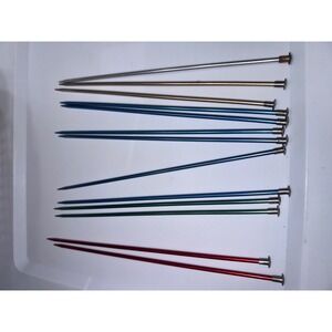 Vintage Boye Aluminum Knitting Needles Lot Size 5 Metallic Colors 12pc